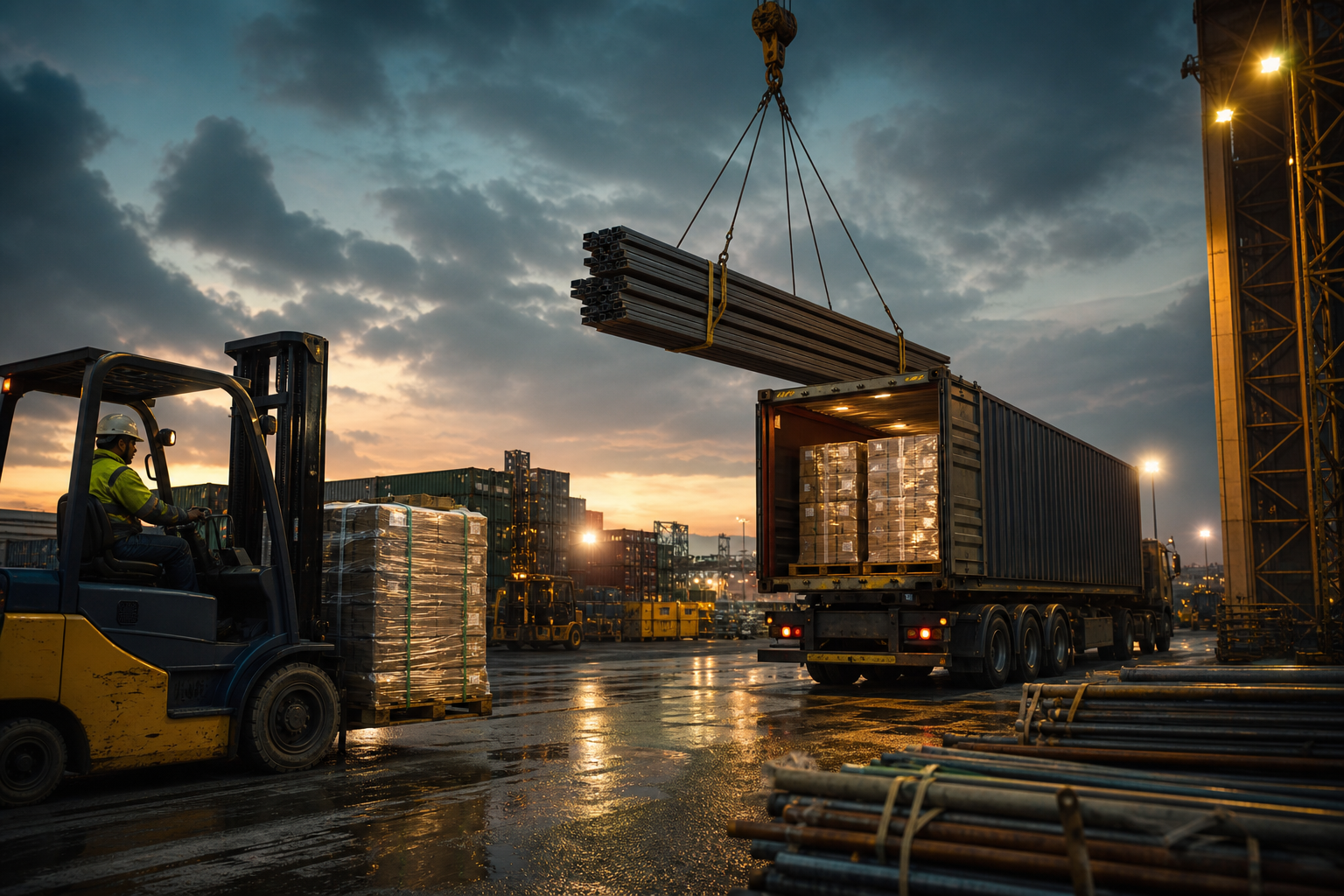 Container, yard and equipment support organised by operational need